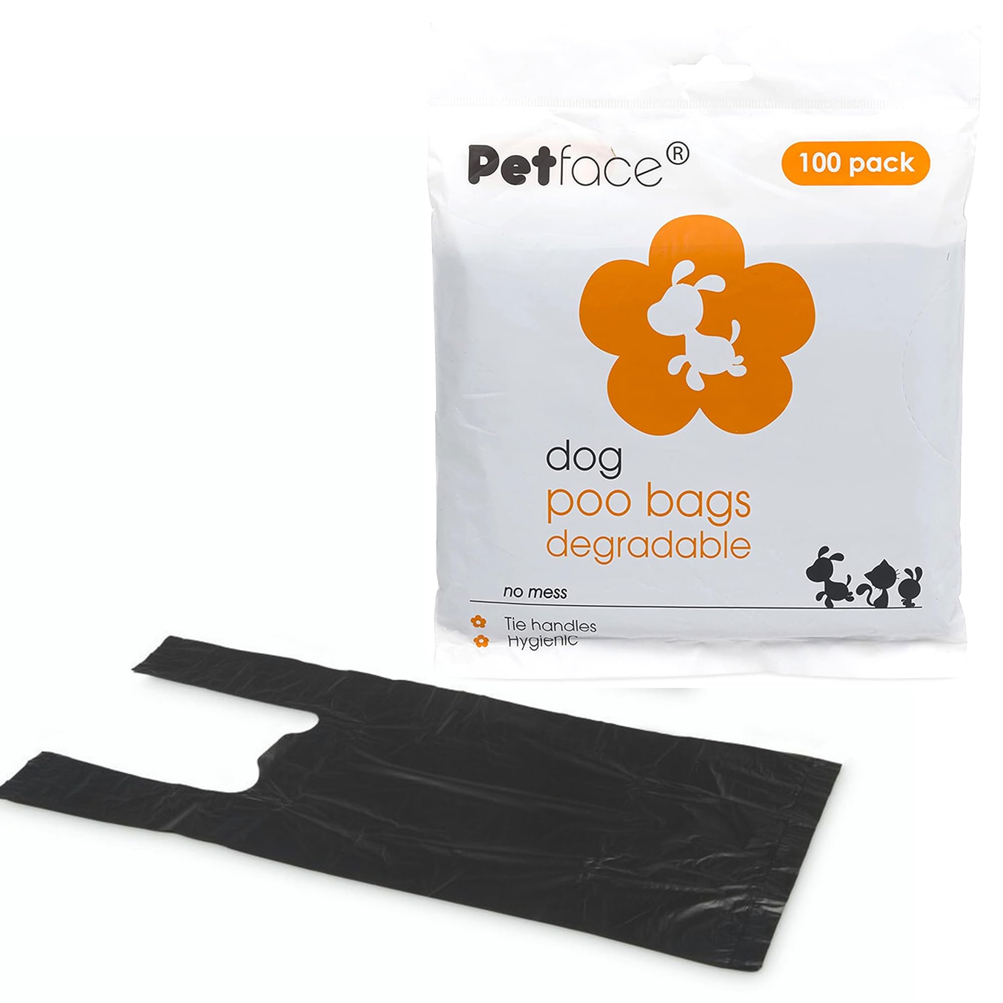Petface No Mess Degradable Poop Bags With Tie Handles (Pack of 100) — image 1