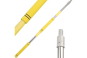 UEGHNS Long Paint Roller Extension Pole, Multi-Purpose Extendable Pole 3-13.5Ft Extension Pole with Aluminum Universal Splice Head spliceable Pole Extension Pole Paint Roller Extension Pole.(Yellow)