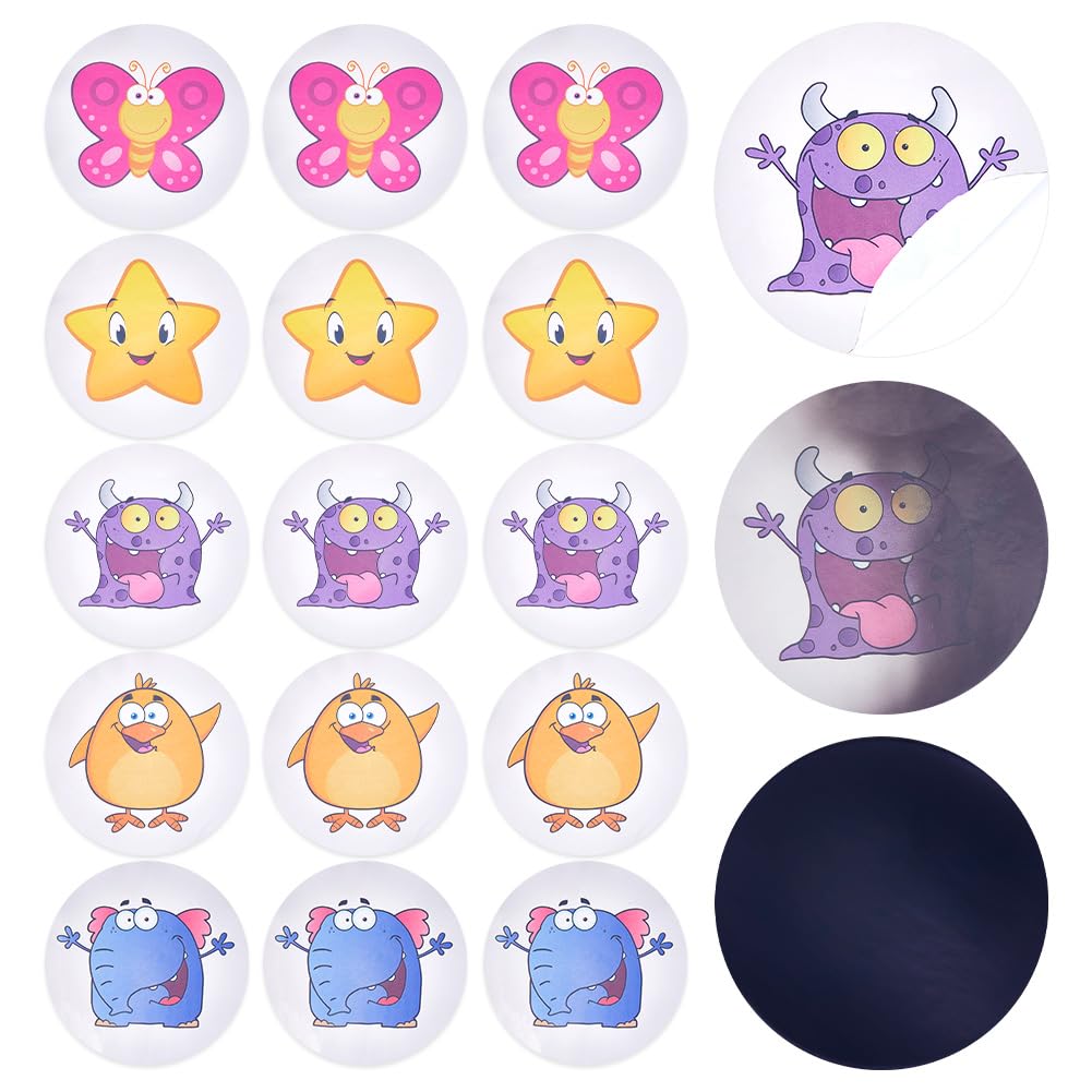 CRASPIRE 25Pcs Potty Training Seat Magic Sticker Animal Star Potty Targets Toilet Color Changing Sticker Round PVC Reusable for Kid Baby Pee Training