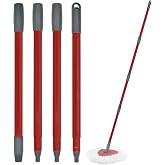 Mop Handle for Ocedar, Mop Handle for O Cedar, Spin Mop Replacement Handle for O Cedar, 4 Section 30" to 58" Mop Handles for Ocedar Spin Mop &amp; H2pro Flat Mop, Mop Stick Mop Pole Handle for Ocedar Mop