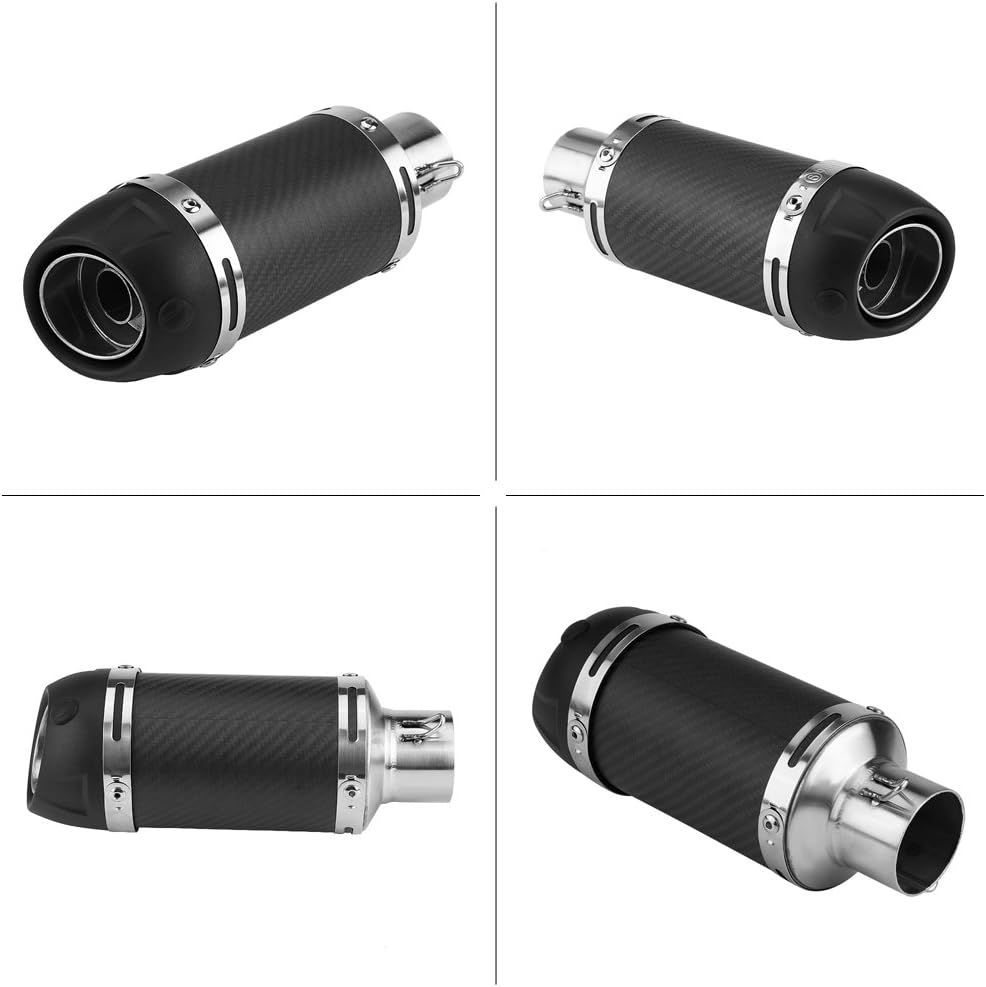 Qiilu 51mm Universal Motorcycle Modified Real Matte Carbon Fiber Exhaust Muffler Pipe with DB Killer - Image 5