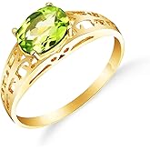Galaxy Gold GG 14k Solid Gold Filigree Ring with Natural Peridot - Size 6