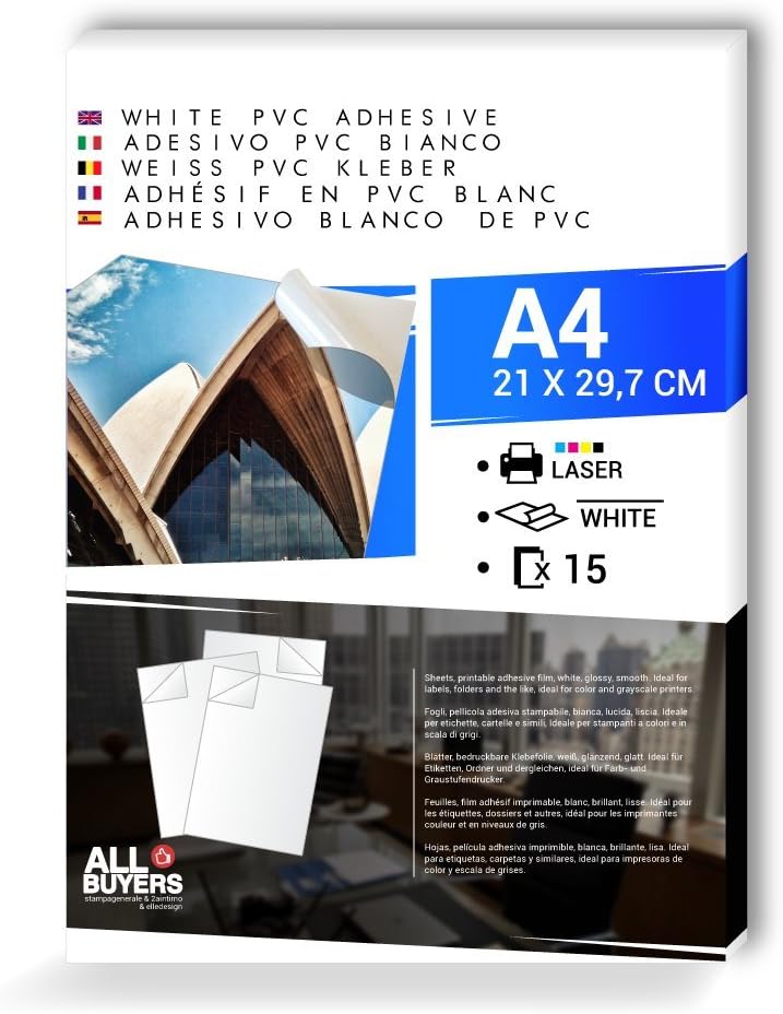5-10 15 25 para impresoras láser 21 cm X 29,7 cm 20 Papel Adhesivo Blanca  PVC polipropileno A4 hojas de vinilo 1 Papel Productos de papel para  oficina futakuchi-hakata.com