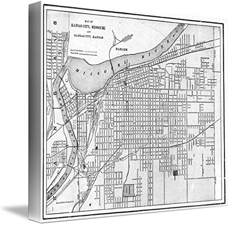 Amazon Imagekind壁アート印刷entitledヴィンテージマップのkansas City Missouri 1901 Bw By Alleycatshirts Zazzle 28 X 24 4 Can アートフレーム ポスター オンライン通販