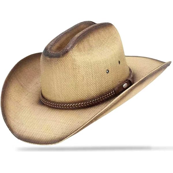 2 pack Oversized Dark and Natural Cowboy Wide Brim Straw Hat | Sombrero de Palma Grande Obscuro y Natural - MexART