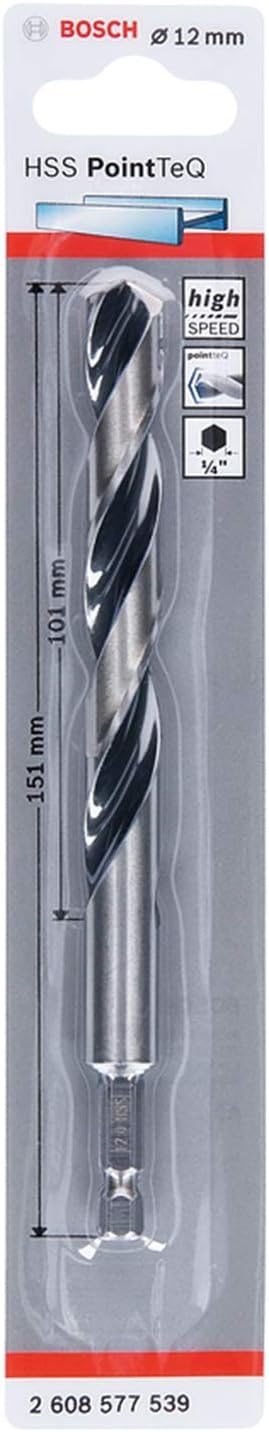 Bosch Professional PointTeQ 12.0 mm Hex Drill Bit 1/4 Hex Shank 151 mm