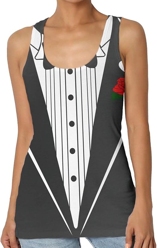 Amazon.com: linya54 Black and White Bow Tie Tuxedo Women's Tanks & Camis Tank Top Shirt Seamless 