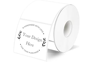 YEGAWEN White Square Thermal Labels Stickers 2" x 2", Self-Adhesive Waterproof Square Direct Thermal Labels Stickers, Perforation Line Design
