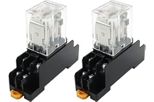 Bonsicoky 2 Pcs AC 110V Coil 8 Pin 10A DPDT Electromagnetic Power Relay with LED Indicator and Socket Base