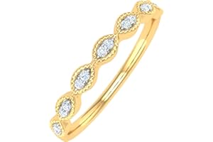 FINEROCK 0.04 Carat Anniversary Wedding Band Ring in 10K Solid Gold