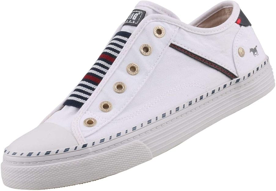 MUSTANG Women's canvas trainers, white White Size 10 UK Amazon.co.uk Shoes & Bags