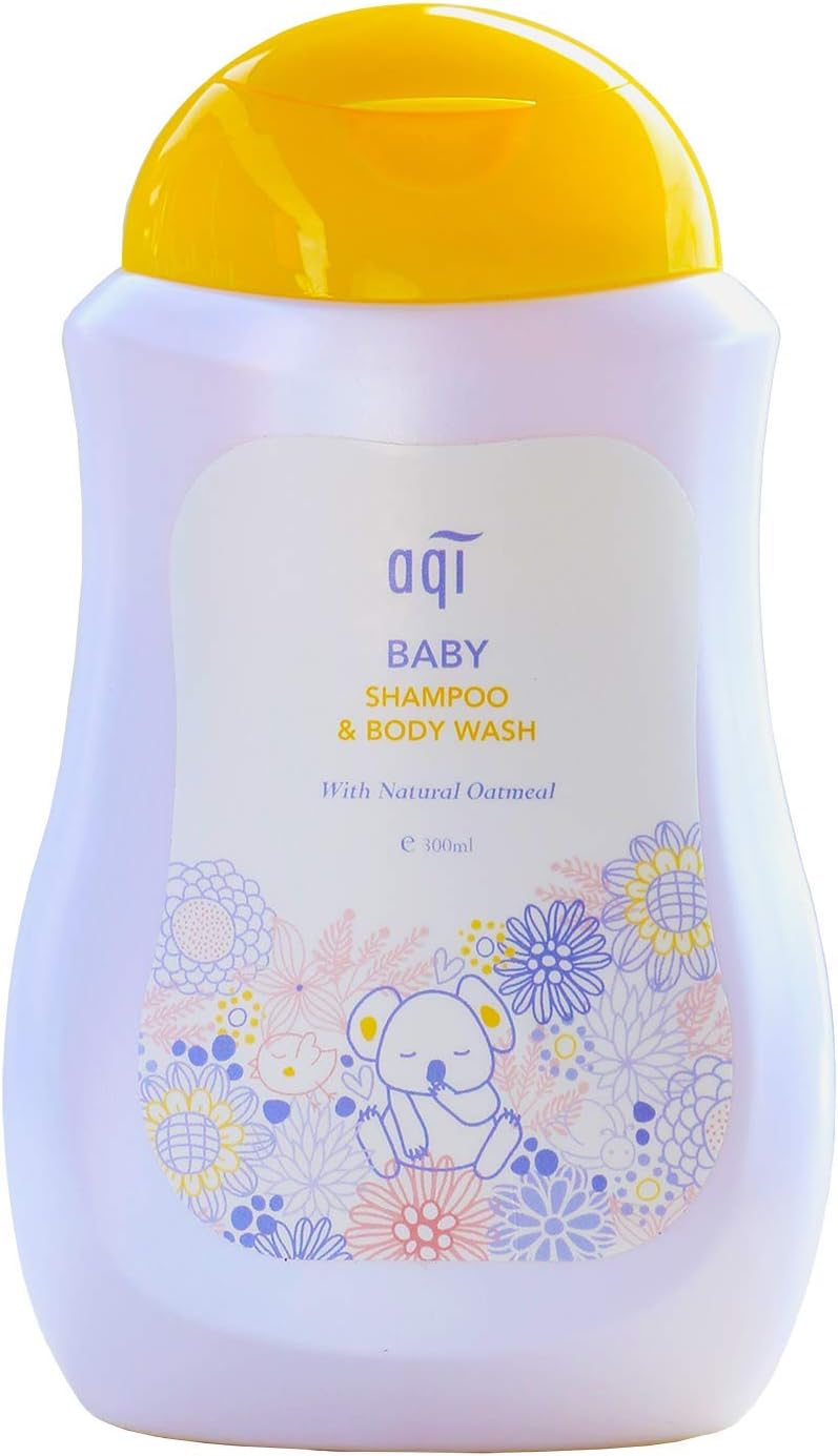 AQI Sensitive Baby Shampoo and Body Wash for Baby's Delicate Skin & Hair| Paraben Free Shampoo | Tear Free Gentle Enough For Daily Use On New-borns - 300 ml.
