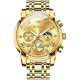 OLEVS Watches for Men,Luxury Big Face Mens Watch Stainless Steel Quartz Analog Dress Watches for Men Luminous Multifunction Chronograph Man Watch Relojes De Hombre