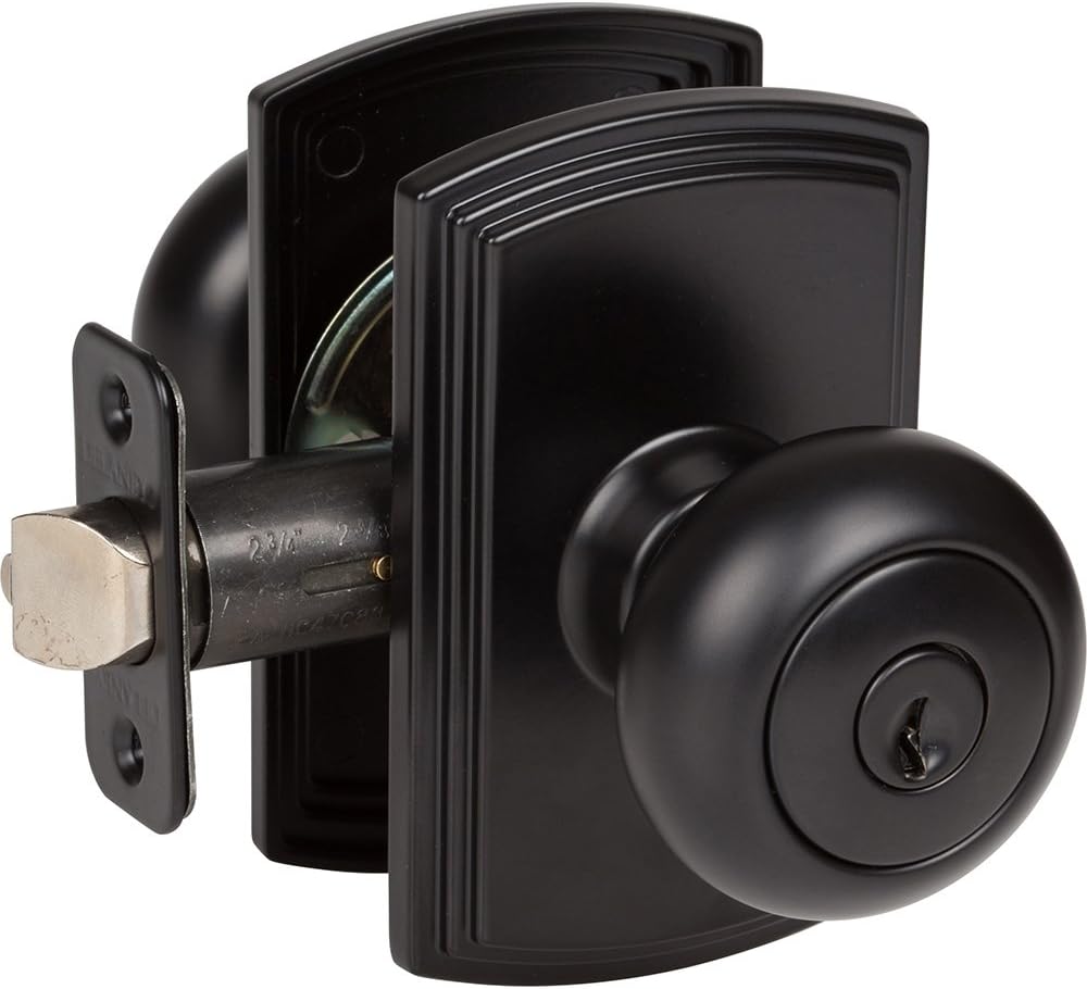 Delaney Hardware 360604 Santo Entrance Door Knob, Black Entry Door Knob, Front Door Knob, Black Door Knob, Contemporary Front Door Knob, Modern Door Knob