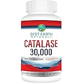 Best Earth Naturals Catalase 30,000 Supplement - Hair Supplements for Strong Hair - 60 Capsules