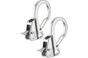 Turnirace Boat Anchor Hook, Stainless Steel Adjustable Sliding Rope Holder, Knotless Quick Release Marine Line Clip for 3/8" - 5/8" Lines, Max. 8500 lbs Capacity (2 Pack)