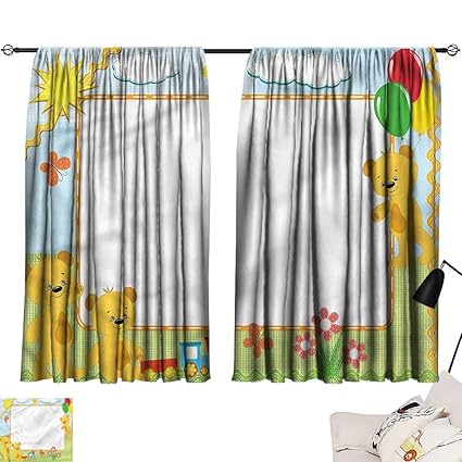 Amazon Com Smallbeefly Double Curtain Rod Train Kids Toy Teddy