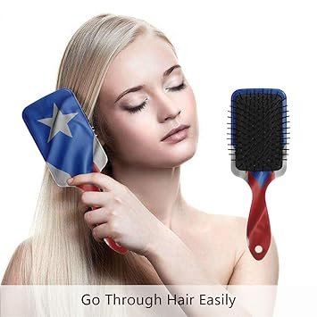 Amazon Com Puerto Rico Flag Hair Brush Scalp Massage Hair Comb