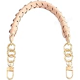 BEAULEGAN Chunky Leather Braided Purse Handle Adjustable- Short Strap Replacement for Handbag 12 Inch