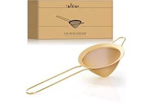 Eligara Fine Mesh Strainer with Handle - Copper Conical Strainers for Cocktail, Tea, Coffee & Drinks - Bar Stainless Steel Hi