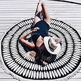 LJKEN Indian Mandala Round Roundie Beach Throw, Tassel Fringing Cotton Throw Tapestry Yoga Mat Table Cloth Hippy Boho Gypsy Tablecloth Wall Hanging