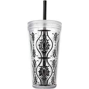 Copco 2510-0261 Minimus Double Wall Insulated Tumbler with Removable Straw, 24-Ounce, Damask Black