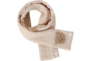 Montesy Baby Scarf Soft and Skin Friendly Bear Designed Cotton Neckerchief for Infants Toddler 0-3 Years Fall and Winter Wear