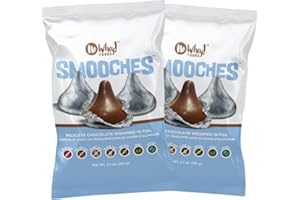 NO WHEY! FOODS SMOOCHES, 2 PACK | Allergy Friendly, Vegan Chocolate Silver Foil Wrapped Candy | Dairy Free, Nut Free, Peanut Free, Gluten Free | No Whey Foods
