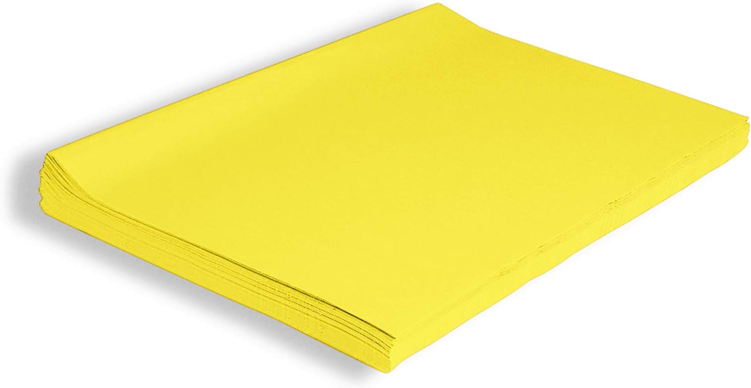 Kolorfast 0058370 Non-Bleeding Tissue Paper, 20" x 30" Size, 0.1" Height, 15" Width, 20.5" Length, Yellow (Pack of 24)