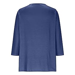 3/4 Length Sleeve Womens Tops Dressy Trendy Button