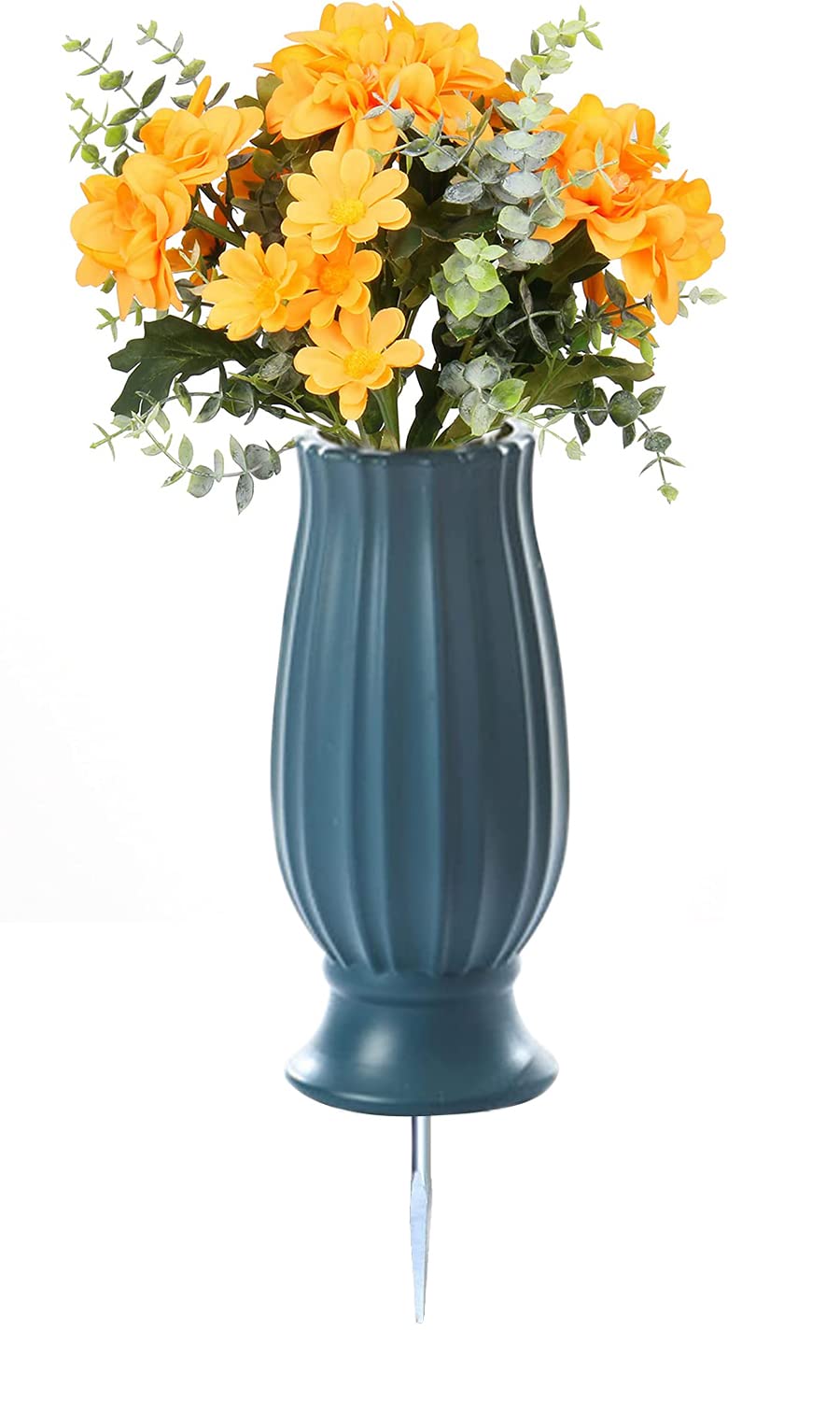 TFANUO Cemetery Vases with Spikes,Grave Vases for Cemetery with Metal Spikes and Drainage Holes,Cemetery Vases for Headstones Memorial Gifts Loss of Loved One