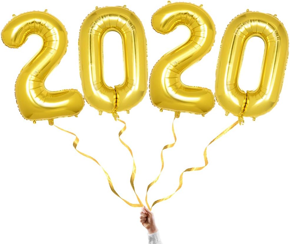 42 Inch Gold 2020 New Year Balloons Helium Foil Mylar Inflatable Giant Balloons for Graduation Decorations New Year Festival Party Decorations Event Anniversary Decor Supplies