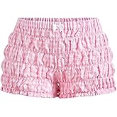 SOLY HUX Women's Ruffle Shorts Plaid Y2k Lace Bloomers Elastic Waist Frill Bottoms Gingham Micro Boyshorts