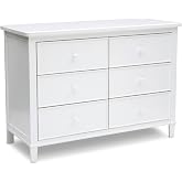 Delta Children Haven 6 Drawer Dresser with Interlocking Drawers - Greenguard Gold Certified, White