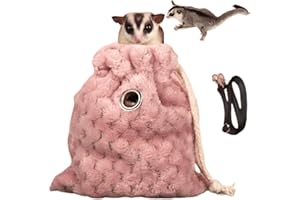 Copfeu Sugar Glider Bonding Pouch - Soft Sleeping Pouch with Breathable Vent & Drawstring Portable Travel Bag Small Animal Carrier for Sugar Glider Squirrel Hamster Rats Hedgehog Bird Parrot (Pink)