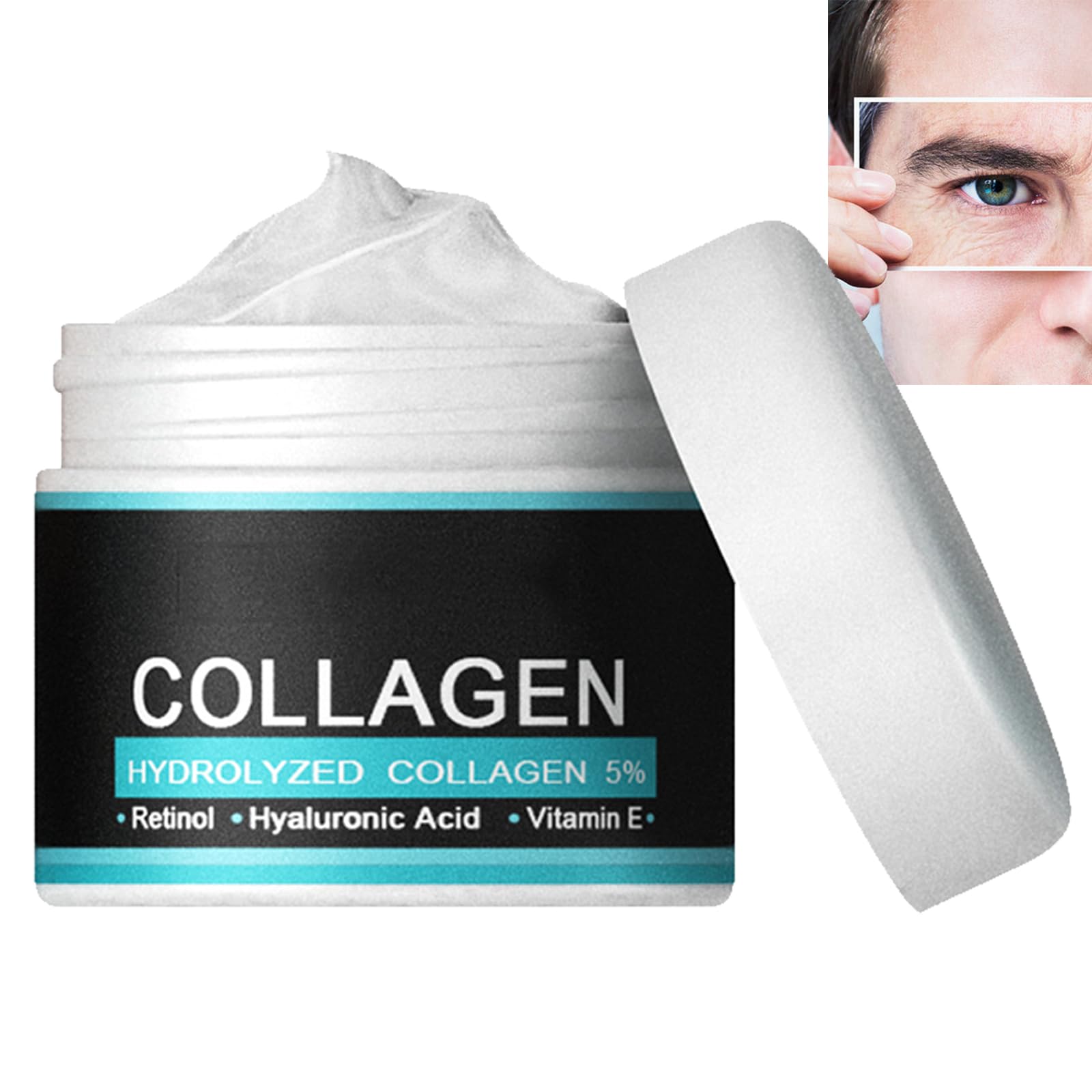 Collagen Mens Anti-Wrinkle Cream,Mens Anti-Aging Facial Cream,Collagen Men's Anti-Aging Cream,Skin Tightening Mens Cream,Particle Face Cream for Men,Face Firming Cream Tightening and Lifting,30G