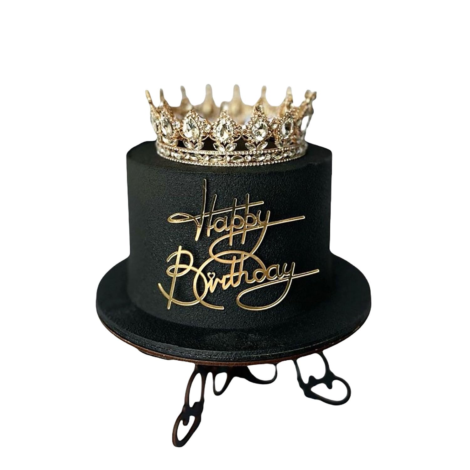 Photo 1 of 1PCS Happy Birthday Cake Topper,Gold Mirror Acrylic Happy Birthday Cake Sign Decorations,Cake Charm Supplies for Party Cake Dessert