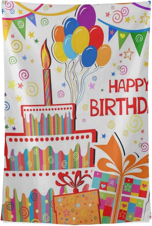 Oficina Arte Decoracion Pared Feliz Cumpleanos Tarjeta Linda