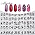 New 3D Black Flowers Nail Stickers Decals,108pcs/sheet Top Quality Metallic Mixed Designs Adhesive DIY Nail Art Decoration Tool