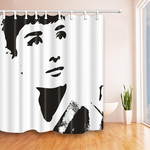 Amazon Com Audrey Hepburn Shower Curtain Black White Creative