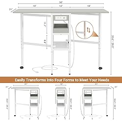 Besiost Folding Sewing Cutting Table with Charging