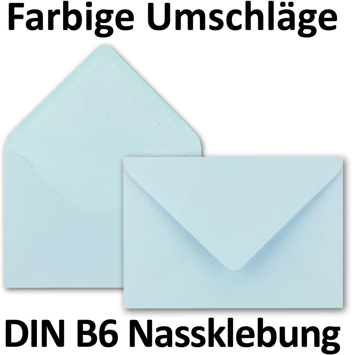 NEUSER PAPIER 75x envelopes in baby blue 80 g/m² envelopes in DIN B6 format 12.5 x 17.6 cm wet glue without window - Image 3
