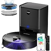 MONSGA Robot Vacuums and Mop, Self-Emptying Lidar Robotic Vacuum, 6000Pa, Lidar Navigation, Home Mapping, Wi-Fi/App/Alexa/Rem