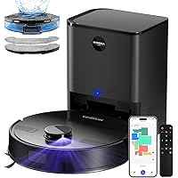 MONSGA Robot Vacuums and Mop, Self-Emptying Lidar Robotic Vacuum, 6000Pa, Lidar Navigation, Home Mapping, Wi-Fi/App/Alexa/Rem