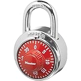 Master Lock 1504D Locker Lock Combination Padlock, Red