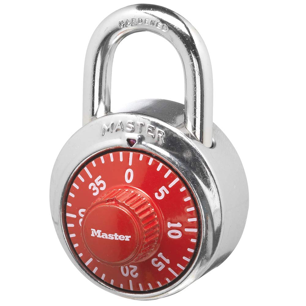 Photo 1 of Master Lock 1504D Locker Lock Combination Padlock, 1 Pack, Red