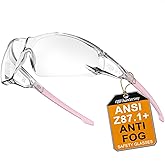 HTS HUNTERSKY ANSI Z87.1 Anti-Fog Wrap-Around Clear Safety Glasses, Pickleball lab chemistry goggles with Scratch Resistant