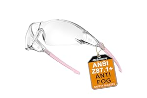 HTS HUNTERSKY ANSI Z87.1 Anti-Fog Wrap-Around Clear Safety Glasses, Small Size Pickleball Lab with Scratch Resistant S239