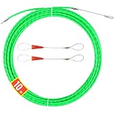 10M 4.0mm Electrical Fish Tape, Wire Fish Tape Wire Puller, Wire Snake for Running Wire through Wall, Retractable Cable Pulling Tools with 2 Guide Springs