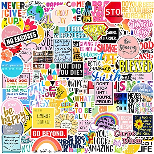 105 PCS Inspirational Stickers, Motivational Words Stickers for Teens Students Adults, Vinyl Waterproof Positive Inspiring Stickers for Water Bottles Laptop Computer, Sticker Sheets